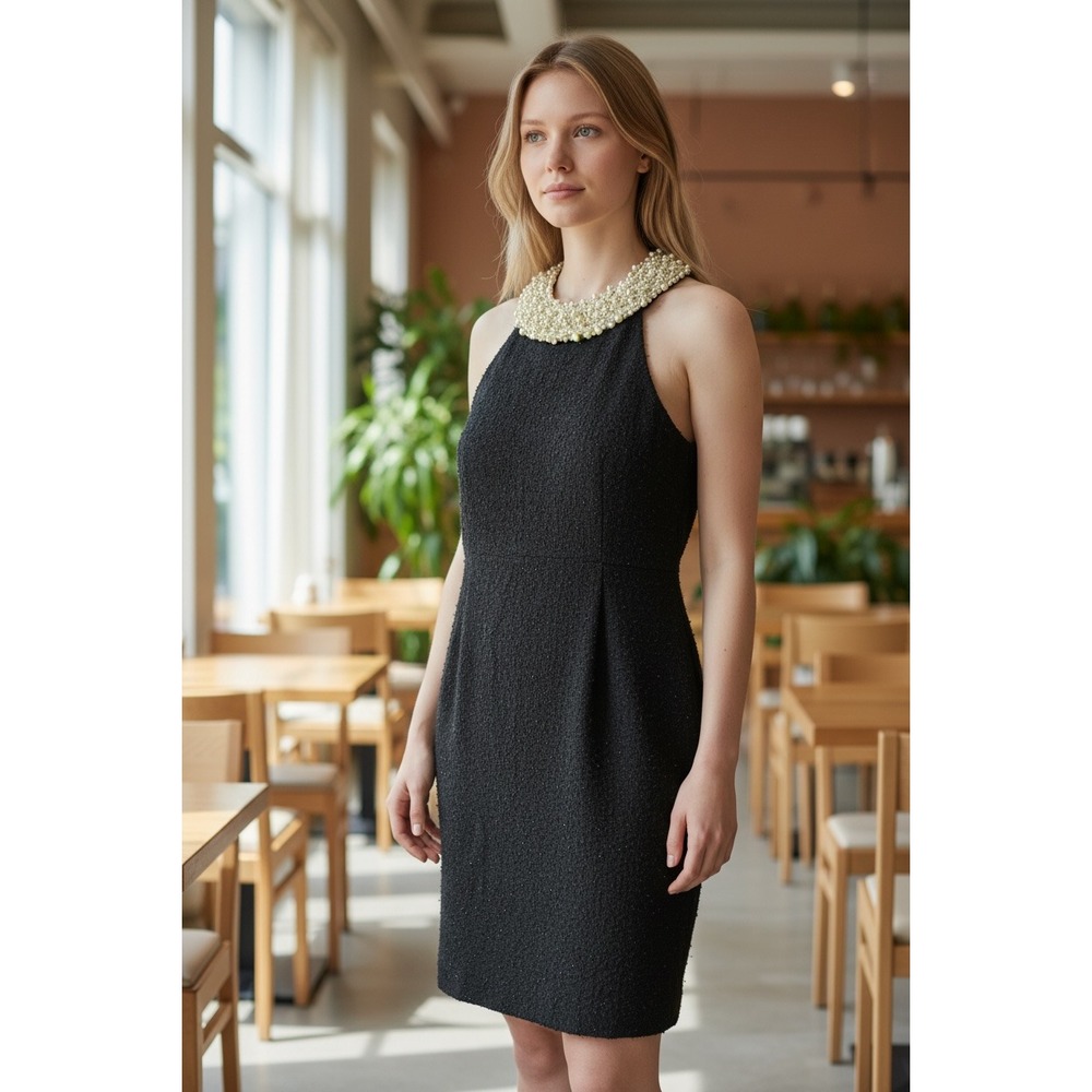 INC International Faux Pearl Collar Halter Sheath Party Dress Womens Sz 10 NWT
